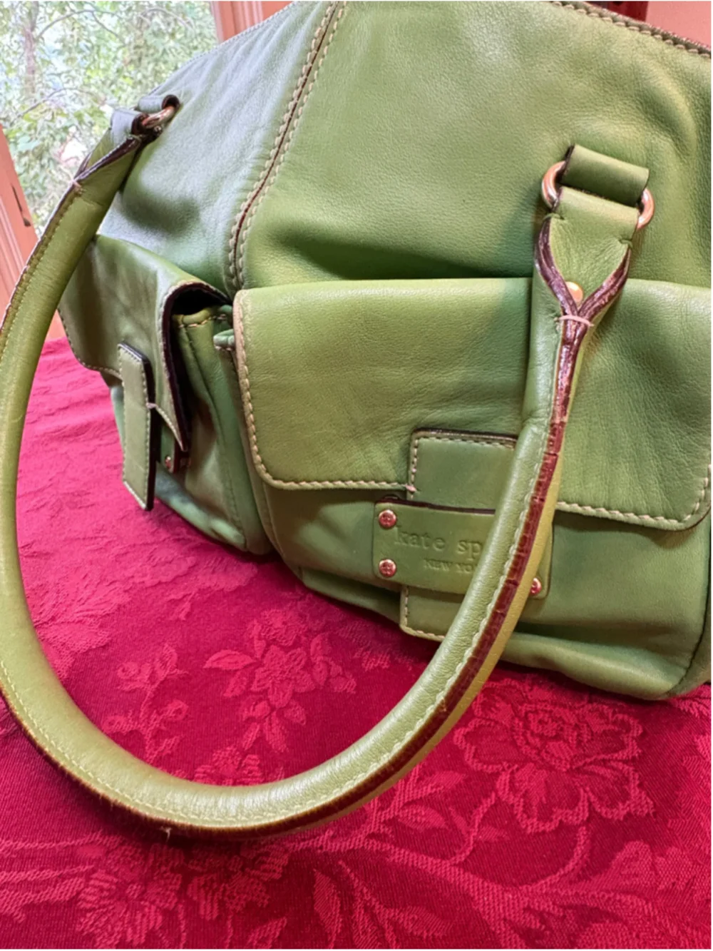 Kate Spade Green Leather Tote Bag